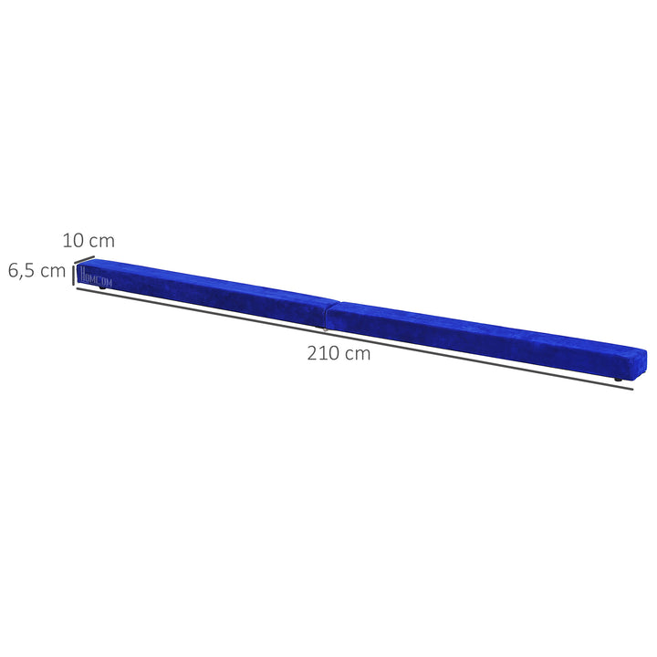 Barra de Equilíbrio Ginástica Dobrável 210 cm Barra de Ginástica Artística Viga de Equilíbrio para Crianças Iniciantes e Ginastas Profissionais para Treino em Casa 210x10x6,5 cm Azul