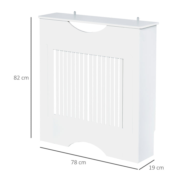 Cobertura Radiador 78x19x82cm Cobertura Radiador de MDF Moderno com Prateleira Carga 10kg e Dispositivo Anti Rolamento para Sala de Estar Dormitório Branco