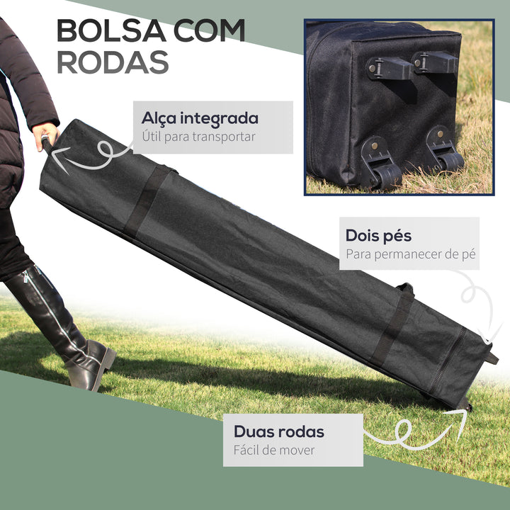 Tenda Dobrável 2,5x2,5x2,68cm Tenda de Jardim com Proteção UV 50+ Altura Ajustável com 4 Sacos de Areia e Bolsa de Transporte para Acampamento Festas Pátio Verde Escuro