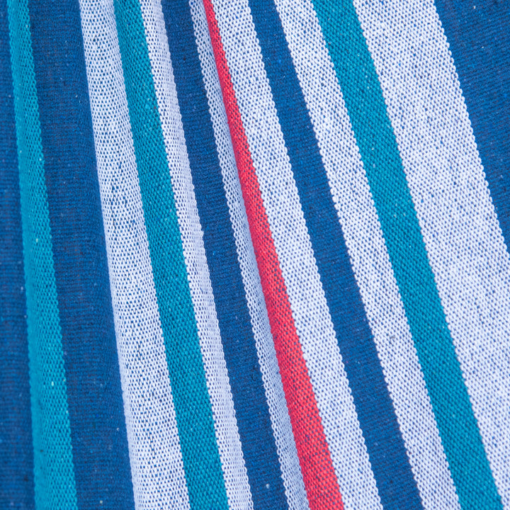 Cama Rede com Suporte 310x117 cm Cama Rede de Campismo com Bolsa de Transporte Portátil Altura Ajustável Capacidade 120 kg para Pátio Varanda Azul e Branco