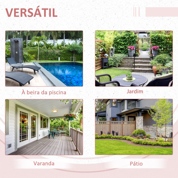 Mesa de Jardim em Vime Sintético Mesa de Terraço Exterior Dobrável com Pés Cruzados e Estrutura de Aço para Pátio Varanda 40x40x40 cm Cinza