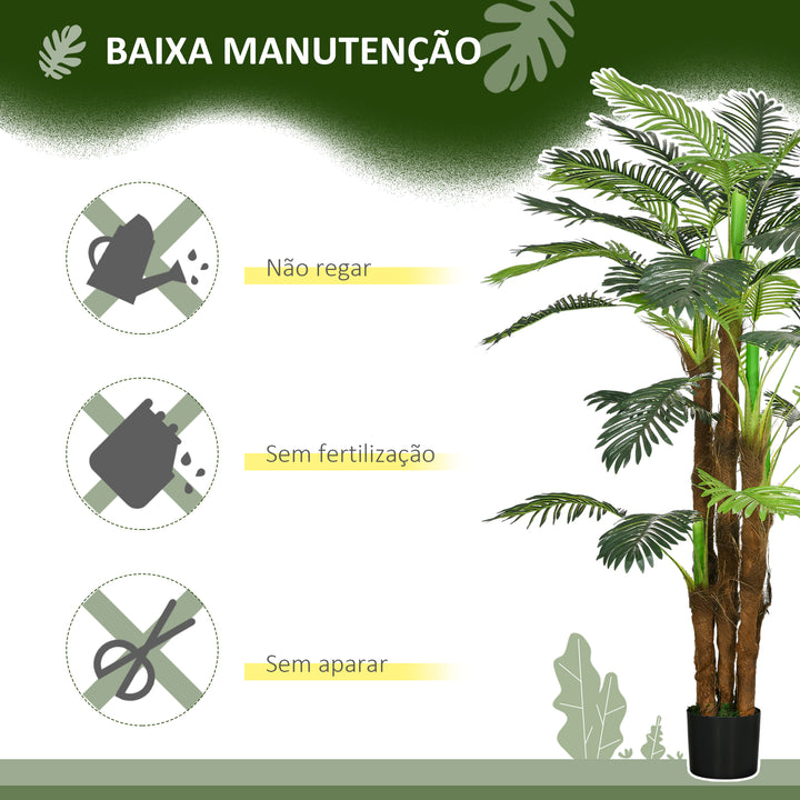 Planta Artificial Decorativa 160 cm Palmeira Artificial com Vaso e Folhas para Interior Casa Sala Escritório Verde