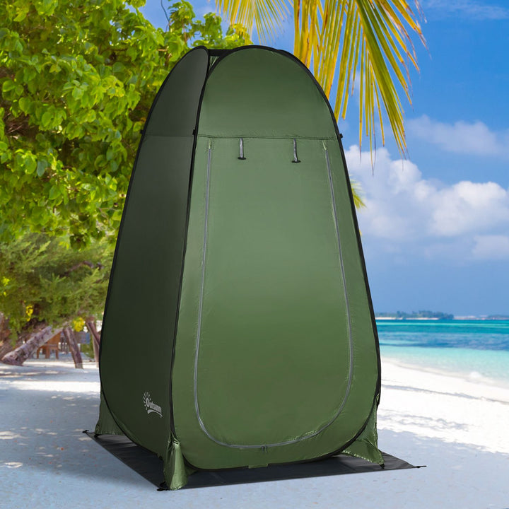 Tenda de Duche Tenda de Privacidade Portátil com 1 Gancho Bolso Bolsa de Transporte e UV20+ para Duche Trocador Sanita 126x124x189 cm Verde