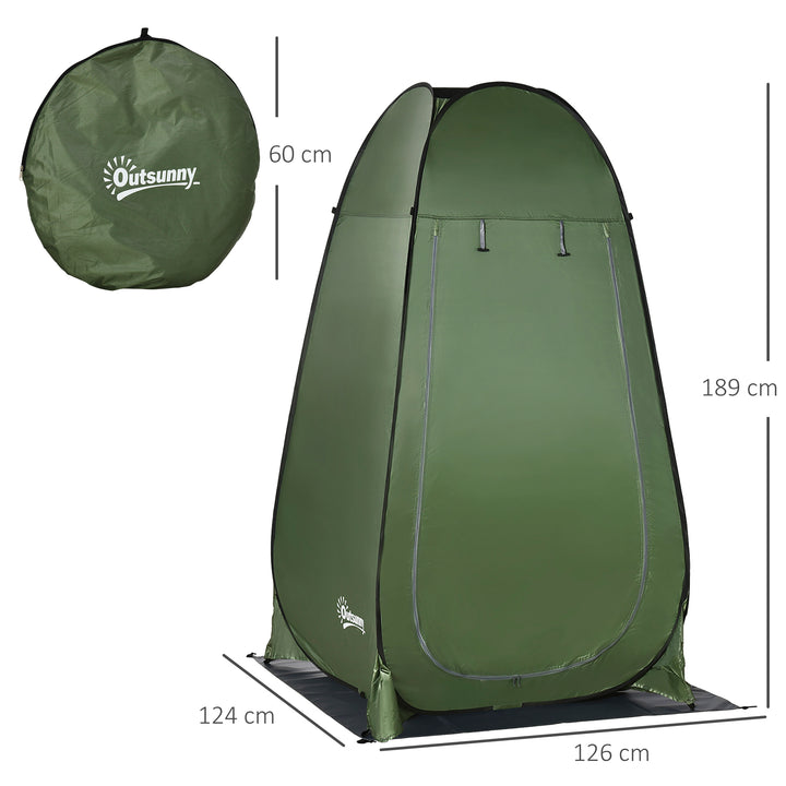Tenda de Duche Tenda de Privacidade Portátil com 1 Gancho Bolso Bolsa de Transporte e UV20+ para Duche Trocador Sanita 126x124x189 cm Verde