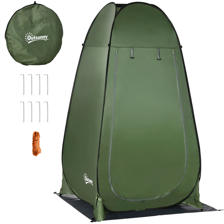 Tenda de Duche Tenda de Privacidade Portátil com 1 Gancho Bolso Bolsa de Transporte e UV20+ para Duche Trocador Sanita 126x124x189 cm Verde