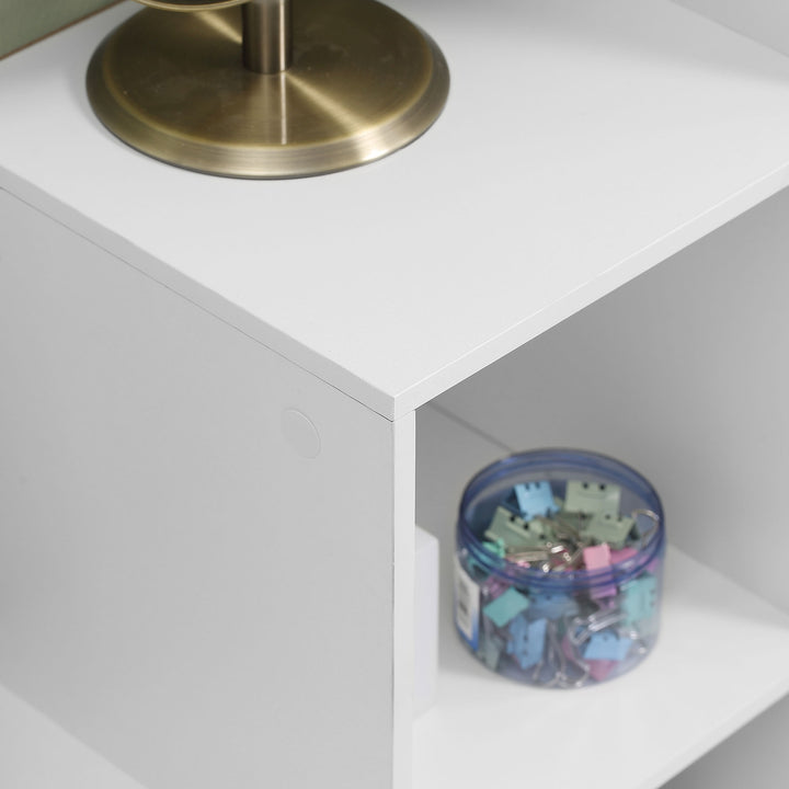 Estante de livros em Forma de Escada Armário de Arrumação 6 Cubos Estante de Exposição 91,5x29,5x91,5cm Branco