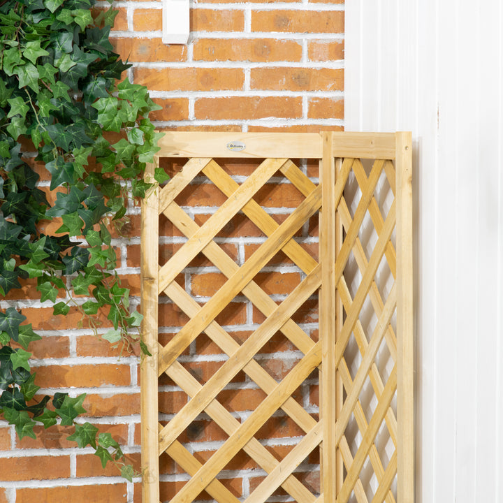 Floreira com Treliça de Madeira para Exterior, Elevada para Plantas Trepadeiras em Jardim ou Terraço 40x40x145 cm Madeira