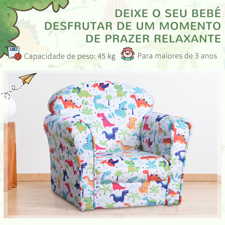 Poltrona Infantil Sofá Poltrona para Crianças com Desenhos Mini Sofá 50x39x44cm Capa de Flanela Moldura de Madeira