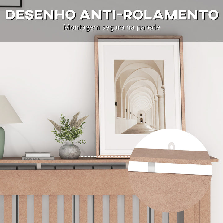 Cobertura Radiador com Desenho Moderno de MDF com Prateleira Superior para Sala de Estar Dormitório Escritório 112x19x81cm Madeira