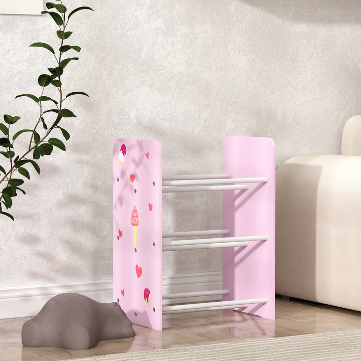 AIYPLAY Estante para Brinquedos com 6 Caixas de Tecido não Tecido Amovíveis Organizador de Brinquedos para Dormitório Escola Infantil 43x30x60 cm Rosa