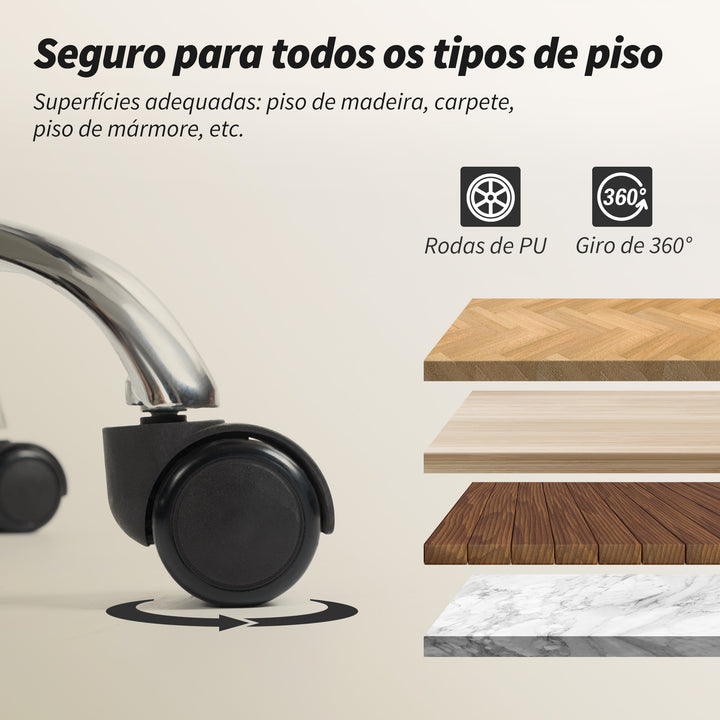 Cadeira de Secretária com Apoio para os Pés Cadeira de Escritório Giratória com Encosto Reclinável e Alto Acolchoado Espesso Estofada em Couro Sintético Suporte Lombar Altura Ajustável Rodas Azul