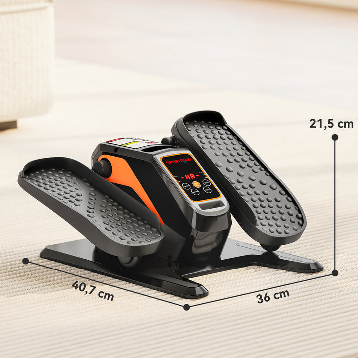 Mini Elíptica Elétrica para Pessoas Idosas com 12 Velocidades Modo Manual e Automático Controlo Remoto Silencioso Portátil com Ecrã LED e Pedais Antiderrapantes 40,7x36x21,5 cm Preto