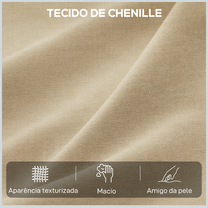 Poltrona Relax Reclinável Elétrica com Motor Duplo, Poltrona de Chenille Giratória e de Balanço com Apoio de Cabeça Ajustável, Portas USB e USB-C, Apoio para os Pés, Botões Iluminados, Bege