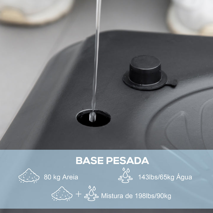 Tabela de Basquetebol de Exterior 2 em 1 com Altura Ajustável 230-305 cm Cesta de Basquetebol para Piscina com Suporte Tabela de Basquetebol com Rodas Base Preenchível 110x75x195-370 cm Preto