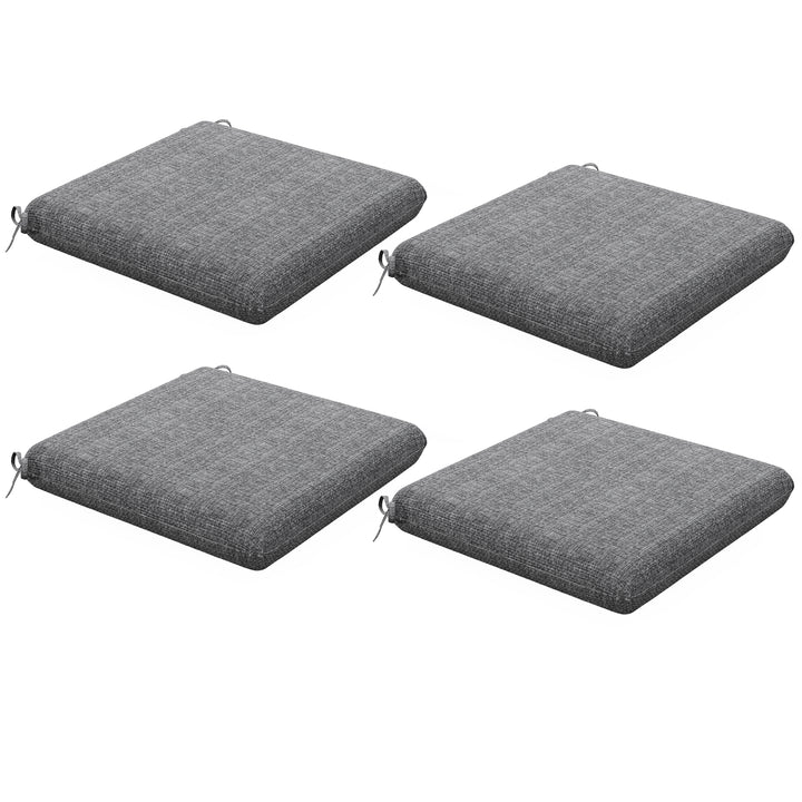 Conjunto de Almofadas para Cadeiras 47x47x7 cm Conjunto de 4 Peças Almofadas para Cadeiras de Jardim Impermeáveis e com Proteção UV 50+ para Interior e Exterior Cinza