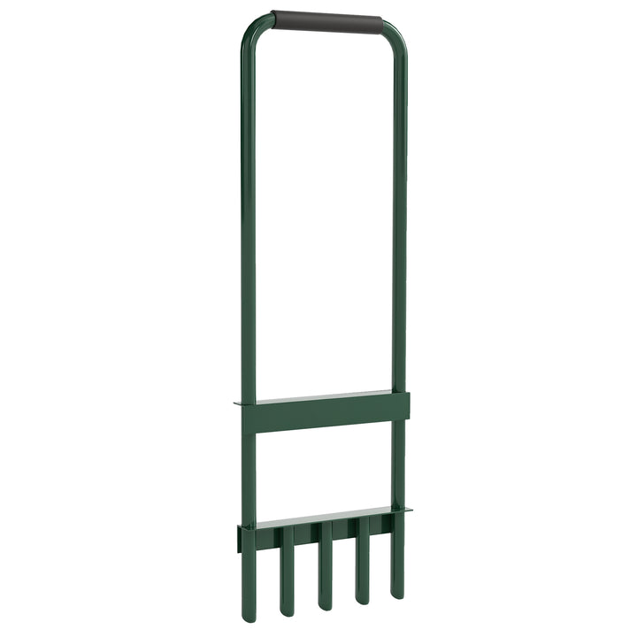 Arejador de Relva com com 5 Espigões Arejador de Relva Manual com Cabo Antiderrapante para Jardim e Cuidado do Relvado 30x4x94 cm Verde Escuro