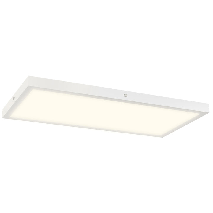Conjunto de 4 Candeeiros de Teto Cor Regulável Plafons LED com Interruptor DIP e de Parede 3000K/4000K/6000K 2500 lm 24 W para Sala de Estar Escritório 60x30x3,7 cm Branco