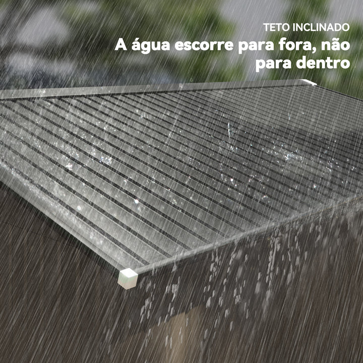 Abrigo de Jardim Exterior Abrigo e Jardim Metálico para Armazenamento de Ferramentas com 4 Janelas 12,4 m² 340x386x200 cm Marrom