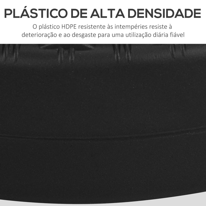 Base para Chapéu de Sol Redondo Suporte para Chapéu de Sol Recarregável com Água 22 kg e Areia 29 kg para Mastro de Chapéu de Sol de Ø38/48 mm Ø51x36 cm Negro