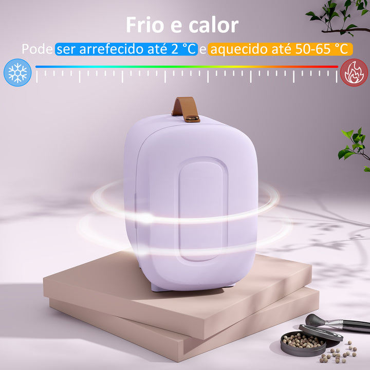 Frigorífico de Cosméticos 4L Frigorífico Pequeno 9V/240V para Arrefecer e Aquecer Mini Frigorífico para Beleza Maquilhagem Bebidas 20,3x26,3x28 cm Roxo