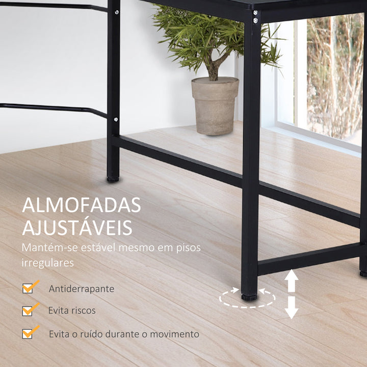 Mesa de escritorio Área de trabalho do PC Escritório mesa de canto do formulário L 168x120x75cm Armação de aço