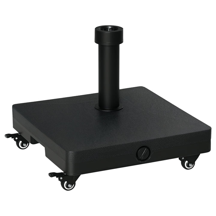 Base para Chapéu de Sol Portátil Base para Chapéu de sol Recarregável com Rodas para Mastros de F3,8cm e F 4,8cm Preto