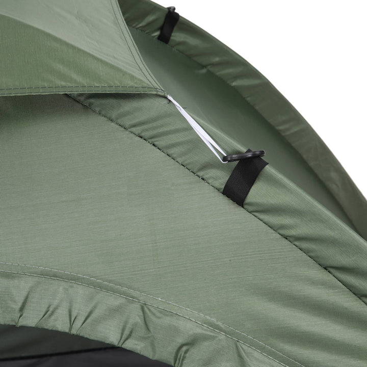 Tenda de Campismo para 2 Pessoas Tenda de Campismo Dobrável com 2 Janelas de Malha Bolso Interior Bolsa de Transporte e Estrutura de Fibra de Vidro 206x152x110 cm Verde
