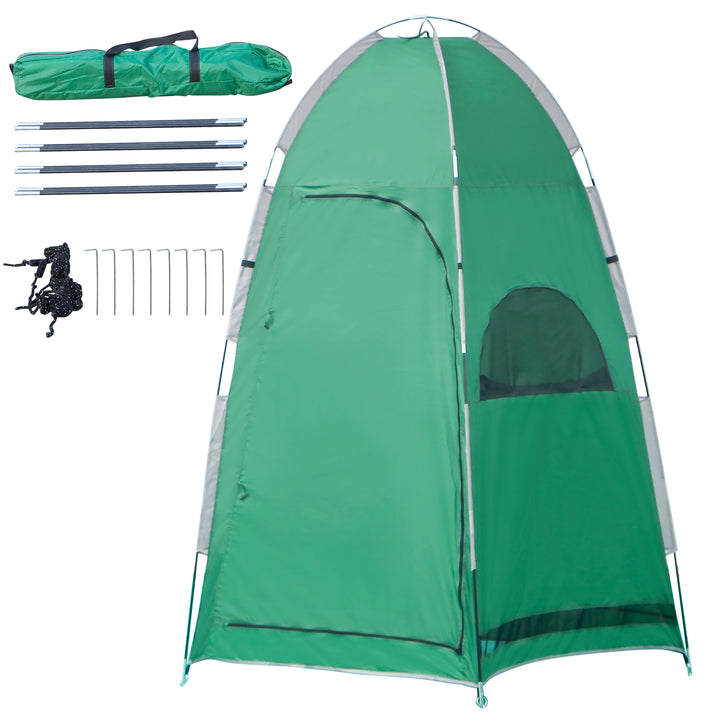 Tenda de Duche Portátil Tenda de Privacidade Emergente 122x122x213 cm UPF30+ Trocador para Campismo Sanita Verde