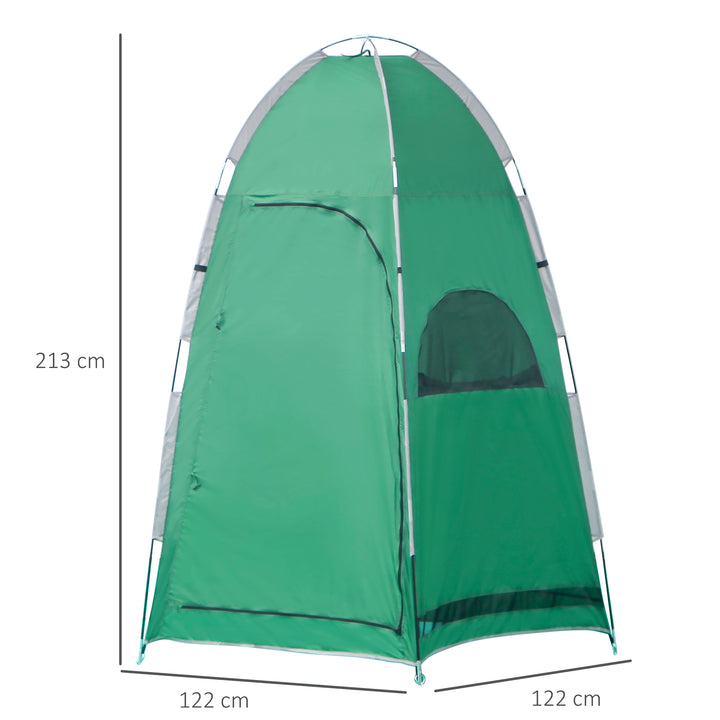 Tenda de Duche Portátil Tenda de Privacidade Emergente 122x122x213 cm UPF30+ Trocador para Campismo Sanita Verde