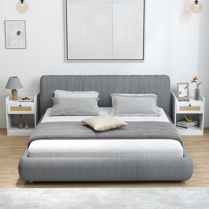 Conjunto de 2 Mesas de Cabeceira Mesas de Cabeceira para Dormitório com Gaveta em Vime Mesa de Cabeceira para Dormitório 40x40x53 cm Branco