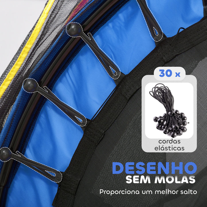 Trampolim Infantil Ø107 cm Trampolim para Crianças de 3-6 Anos com Rede de Segurança Carga 45 kg para Interior Ø140x160 cm Azul