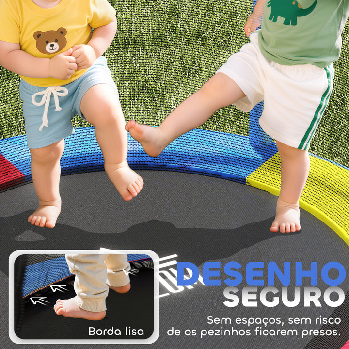 Trampolim Infantil Ø107 cm Trampolim para Crianças de 3-6 Anos com Rede de Segurança Carga 45 kg para Interior Ø140x160 cm Azul