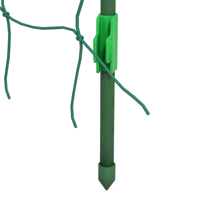 Arco para Plantas Trepadeiras 206 cm Estrutura de Jardim para Plantas Trepadoras ao Ar Livre em Forma de U com Estrutura de Aço Revestida a PE e Rede Suporte para Legumes e Frutas