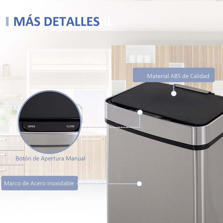 Caixote de Lixo Automático do sensor da abertura da lata de lixo para o quarto 72L da cozinha de aço inoxidável