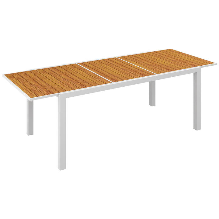 Mesa de Jardim Extensível Mesa de Jantar Exterior Mesa de Terraço Retangular para 6-8 Pessoas com Estrutura de Alumínio Capacidade 50 kg para Varanda 180/240x94x73 cm Marrom