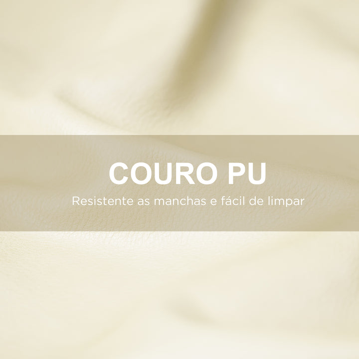 Poltrona Sala de Estar Poltrona Nórdica Poltrona Estofada em PU com Apoio para os Braços e Estrutura de Madeira de Borracha para Dormitório Carga 120 kg 73x70x80 cm Creme