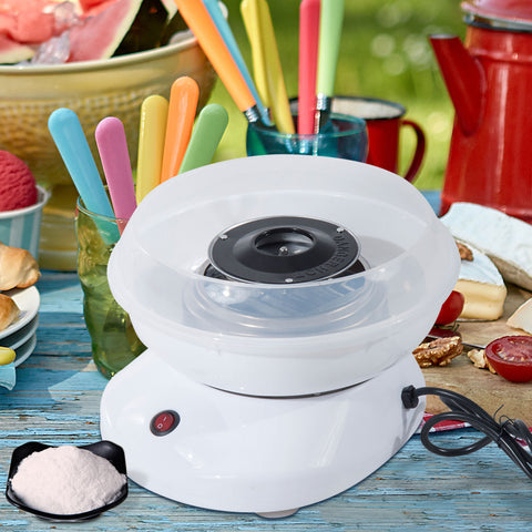 Máquina de Fazer Algodão Doce Branco Alumínio 27x26x18cm