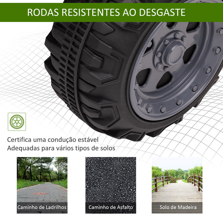 Quadriciclo Elétrico para Crianças de 18-36 Meses Veículo Elétrico a Bateria 6V Infantil com Faróis LED Velocidade 2km/h 66x44x42cm Verde