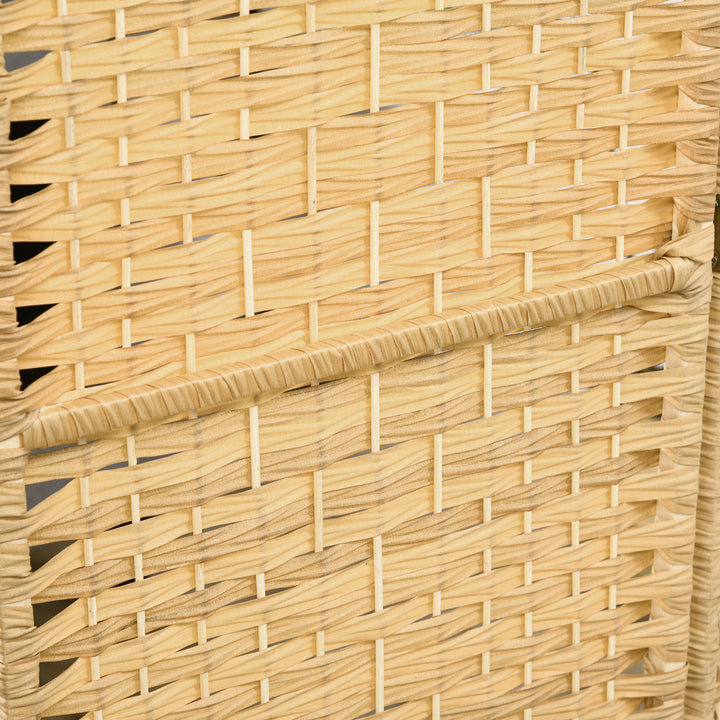 Biombo Dobrável de 3 Painéis Divisor de Ambientes 135x180 cm Ecrã de Privacidade de Polipropileno para Escritório Quarto Madeira