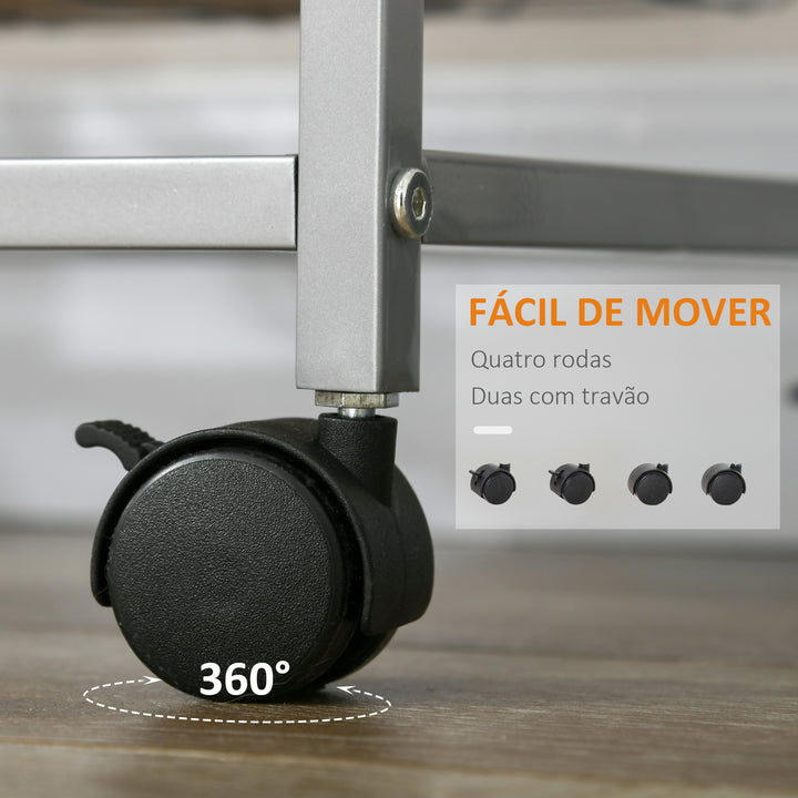 Carrinhos de cozinha com rodinhas 5 níveis de carga 20kg 36,5x36,5x89 cm