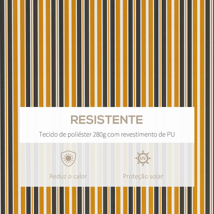 Toldo Manual Retrátil 350x250 cm Toldo para Varanda com Manivela de Metal Impermeável e Anti-UV Toldo Enrolável de Exterior para Jardim Terraço Janelas Cinza e Amarelo