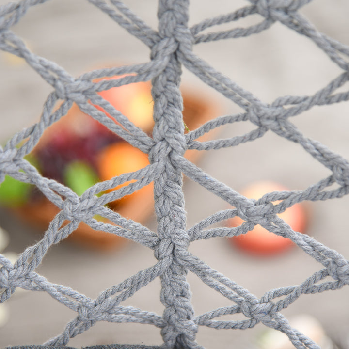 Cadeira suspensa redonda Ø60 cm Cadeira de rede de balanço com almofada e corda de algodão para interior e exterior 80x80x42 cm Cinza