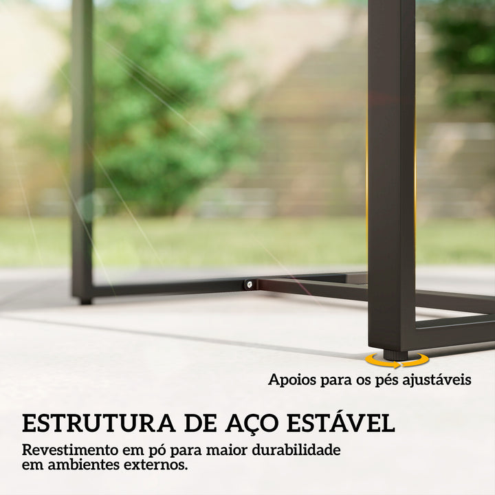 Conjunto de Móveis de Exterior de 3 Peças Conjunto de Jardim em Vime PE com Cadeiras Mesa de Vidro Temperado e Almofadas Móveis para Balcão Cinza Claro