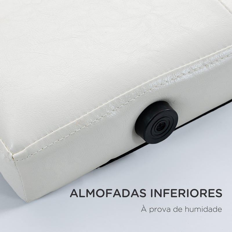 Cabeceira de Cama 160cm Cabeceira de Cama Estofada em Linho e Acolchoada 2 Formas de Uso Vertical ou Montado na Parede 160x7x120cm Branco