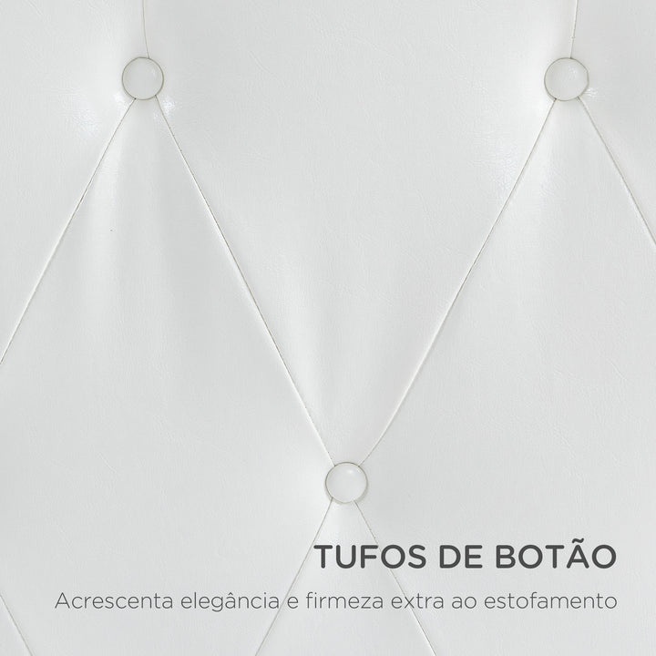 Cabeceira de Cama 160cm Cabeceira de Cama Estofada em Linho e Acolchoada 2 Formas de Uso Vertical ou Montado na Parede 160x7x120cm Branco