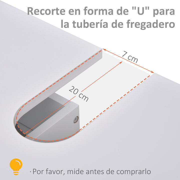 Armário Sob Lavatório com Prateleira Anti-Inclinação 60x30x60 cm Branco