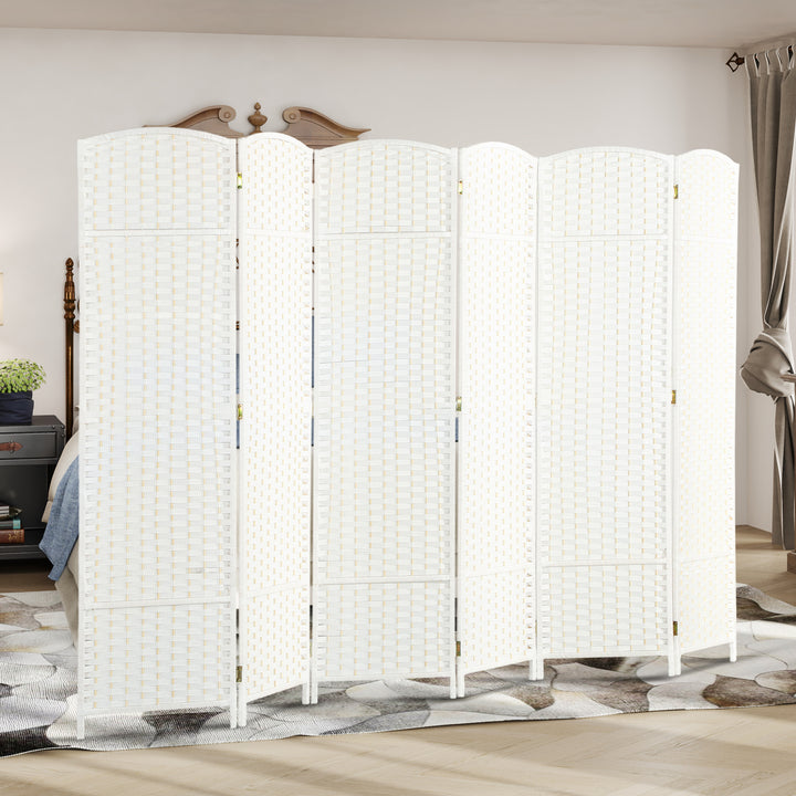Biombo de 6 Painéis Separador de Ambientes Dobrável 240x170 cm Biombo Separador de Ambientes para Sala de Estar Dormitório Escritório Branco