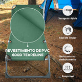 Espreguiçadeira Dobrável e Reclinável em 4 Posições Espreguiçadeira de Campismo com Estrutura Metálica e Tecido Oxford para Exterior 187x58x28 cm Verde