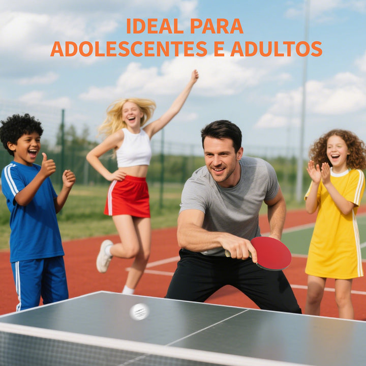 Raquetes de Ping Pong Kit de Tênis de Mesa Portátil com 4 Raquetes 8 Bolas e Estojo de Transporte para Iniciantes Especialistas Interno e Externo Vermelho