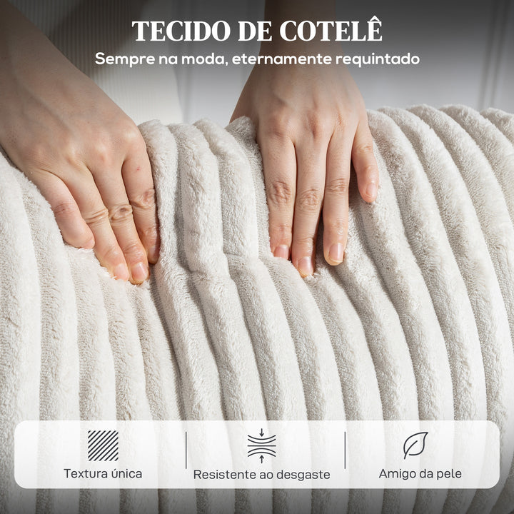 Poltrona Relax Reclinável Poltrona Reclinável Manual Estofada em Veludo Instalação Rápida Apoio para Pés Acolchoamento Grosso Para Sala de Estar Quarto Escritório 73x86x100 cm Creme
